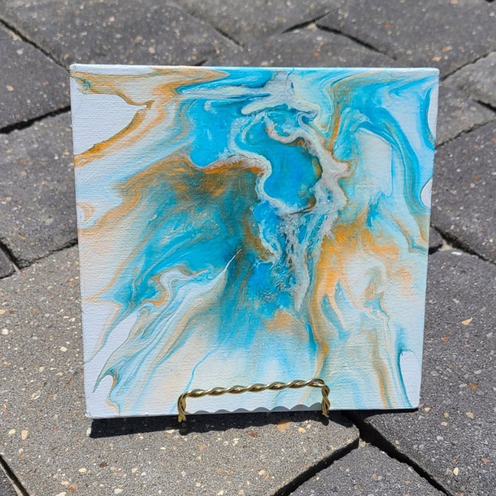 Waterfall Canyon Tabletop Art With Easel, 6x6 Art Panel